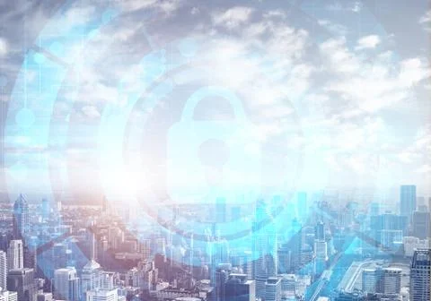 Cryptography and encryption algorithm concept Stockfoto's