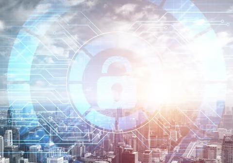 Cryptography and encryption algorithm concept Stock Photos