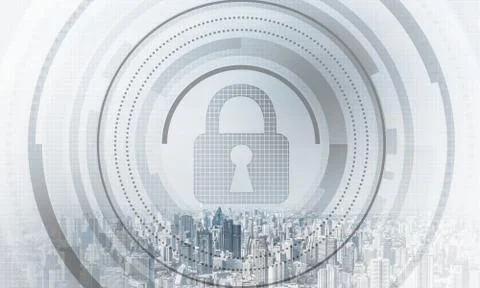 Cryptography and encryption algorithm concept Stockfoto's