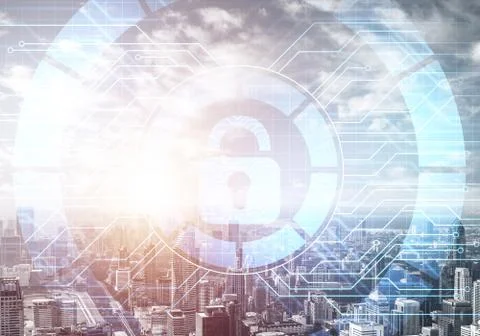 Cryptography and encryption algorithm concept Stock Photos