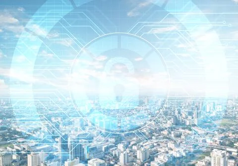 Cryptography and encryption algorithm concept Stock Photos