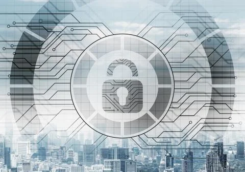 Cryptography and encryption algorithm concept Stock Photos