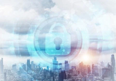 Cryptography and encryption algorithm concept Stock Photos