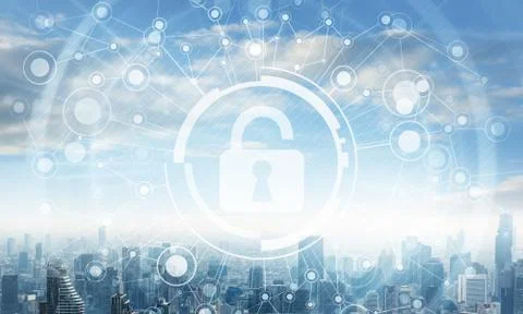 Cryptography and encryption algorithm concept Stock Photos