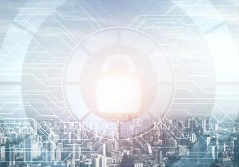 Cryptography and encryption algorithm concept Stock Photos