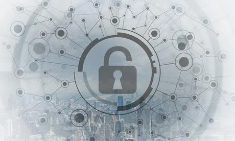 Cryptography and encryption algorithm concept Stockfoto's