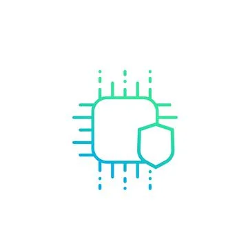 Cryptography and encryption icon, line vector Stockillustratie