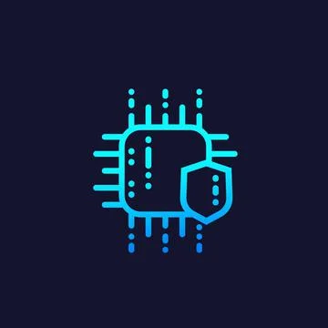 Cryptography and encryption vector icon, linear Stockillustratie