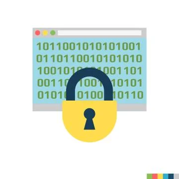 Cryptography Flat Icon Stock Illustration