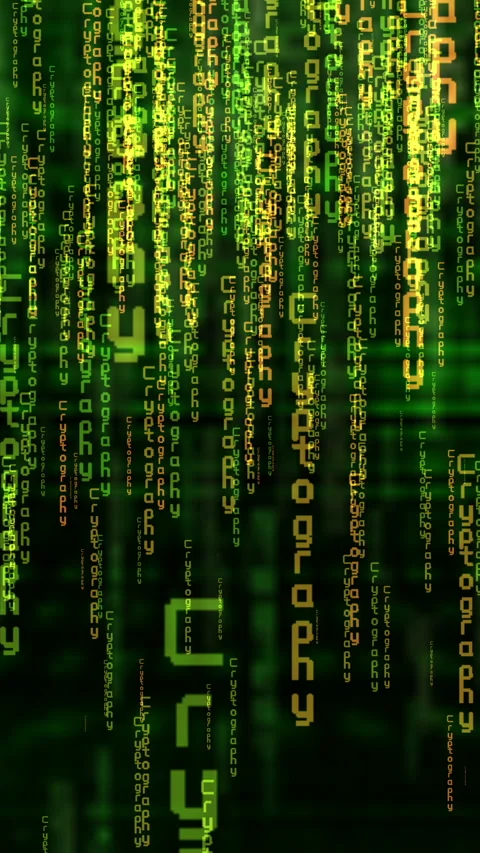 Cryptography floating text vertical video Stock Footage 255805736