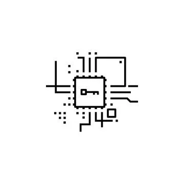 Cryptography, hacking, key, power, technology icon. Element of future Stock Illustration