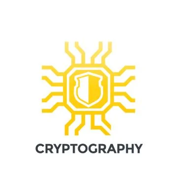 Cryptography icon on white Stock Illustration