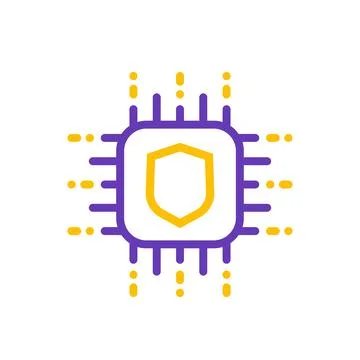 Cryptography icon on white, linear style Stock Illustration