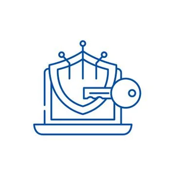 Cryptography line icon concept. Cryptography flat vector symbol, sign, outline Stock Illustration