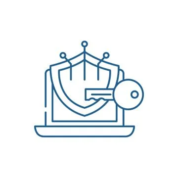 Cryptography line icon concept. Cryptography flat vector symbol, sign, outline Stock Illustration