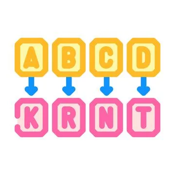 Cryptography math science education color icon vector illustration 스톡 일러스트
