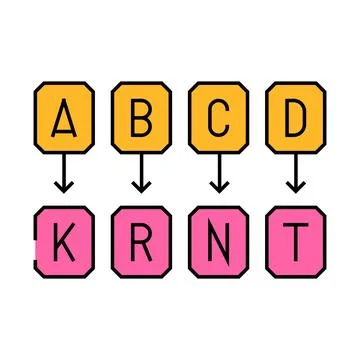 Cryptography math science education icon color illustration イラスト素材