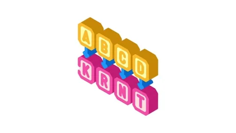 Cryptography math science education isometric icon animation Stock Footage 327292208