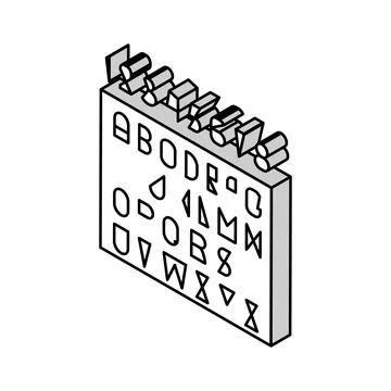 Cryptography math science education isometric icon vector illustration Stock Illustration
