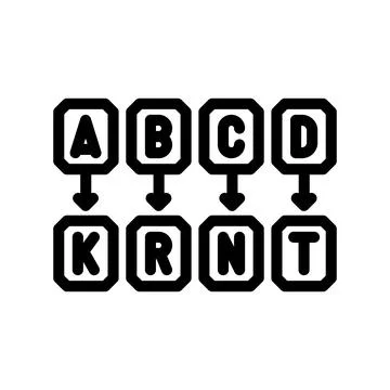 Cryptography math science education line icon vector illustration 스톡 일러스트