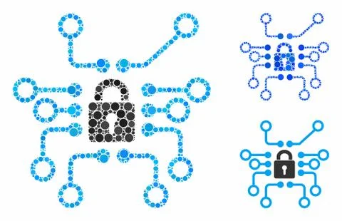Cryptography Mosaic Icon of Circles Stock Illustration
