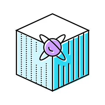 Cryptography quantum technology color icon vector illustration Stock Illustration