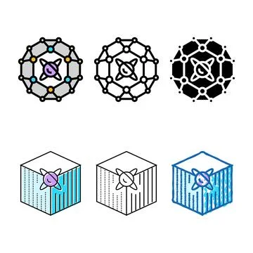 Cryptography quantum technology color icon vector minimal Stockillustratie