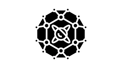 Cryptography quantum technology glyph icon animation Stock Footage 326150769