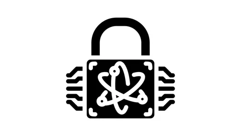 Cryptography quantum technology glyph icon animation Stock Footage 326740474