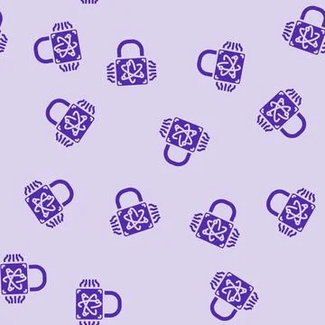 Cryptography quantum technology glyph vector seamless pattern Stock Illustration