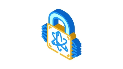 Cryptography quantum technology isometric icon animation Stock Footage 327285782
