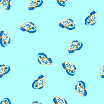 Cryptography quantum technology isometric icon seamless pattern Illustrazione stock