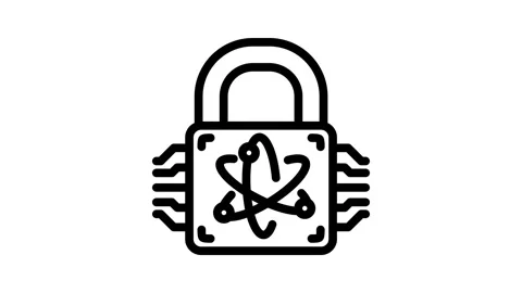 Cryptography quantum technology line icon animation Stock Footage 326756259