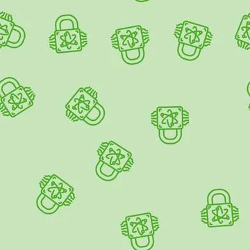 Cryptography quantum technology line vector seamless pattern Stock Illustration
