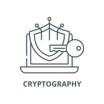 Cryptography vector line icon, linear concept, outline sign, symbol Stock Illustration