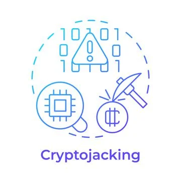 Cryptojacking blue gradient concept icon Illustrazione stock