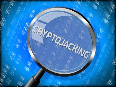 Cryptojacking Crypto Attack Digital Hijack 2d Illustration Stock Illustration
