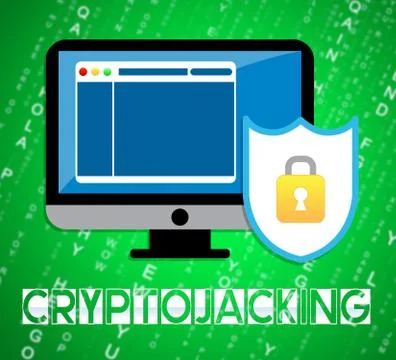 Cryptojacking Crypto Attack Digital Hijack 2d Illustration Иллюстрация