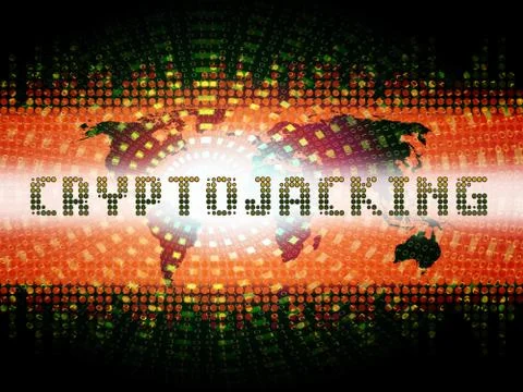 Cryptojacking Crypto Attack Digital Hijack 2d Illustration Stock Illustration