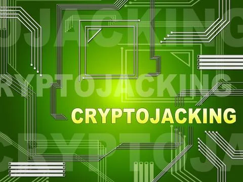 Cryptojacking Crypto Attack Digital Hijack 2d Illustration Illustrazione stock