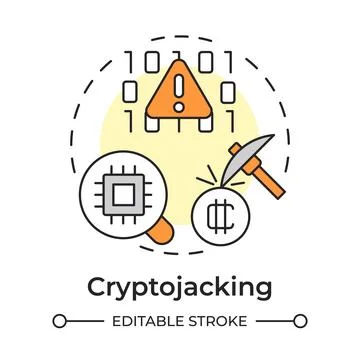 Cryptojacking multi color concept icon 스톡 일러스트