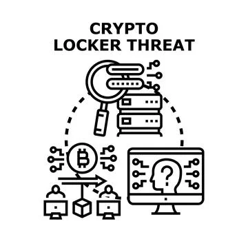 Cryptolocker threat creating digital security concern Stock Illustration