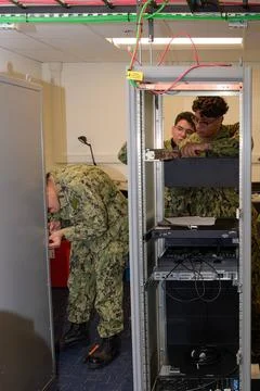 Cryptologic Technician Maintenance students assembled and tested a network... Stock Photos