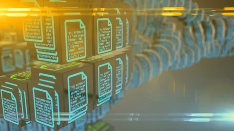 Cryptos and cryptocurrency blockchain decentralized digital currency Video stock 91114706