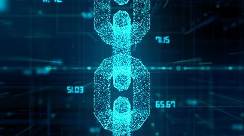 Cryptos and cryptocurrency blockchain decentralized digital currency chain  Stockillustratie