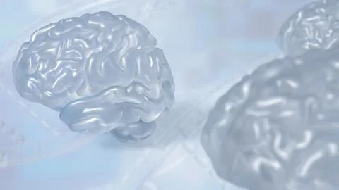 The crystail Brain on white Background  3d rendering. Stock Illustration