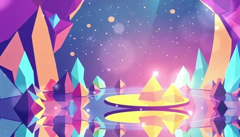 Crystal Abstract Scene: Animated Gem Design with Glowing Elements in A Beautifu Stock Footage 304481962