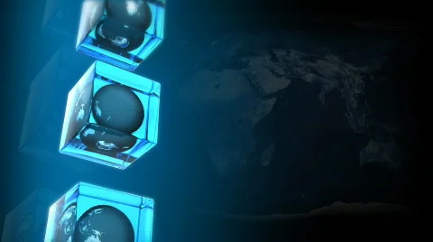 Crystal and World Map Stock Footage 832009