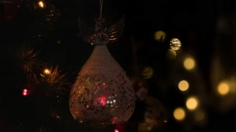 Crystal Angel on Christmas tree Stock Footage 219462880