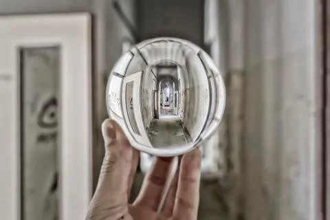 Crystal ball asylum reflection Stock Photos